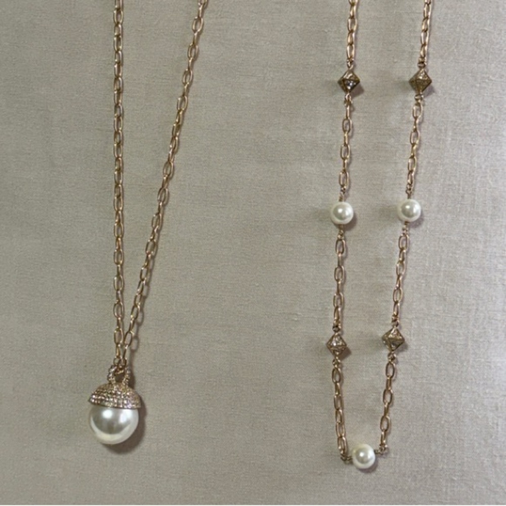 Juicy Couture Gold and Pearl Necklaces Lot of 2